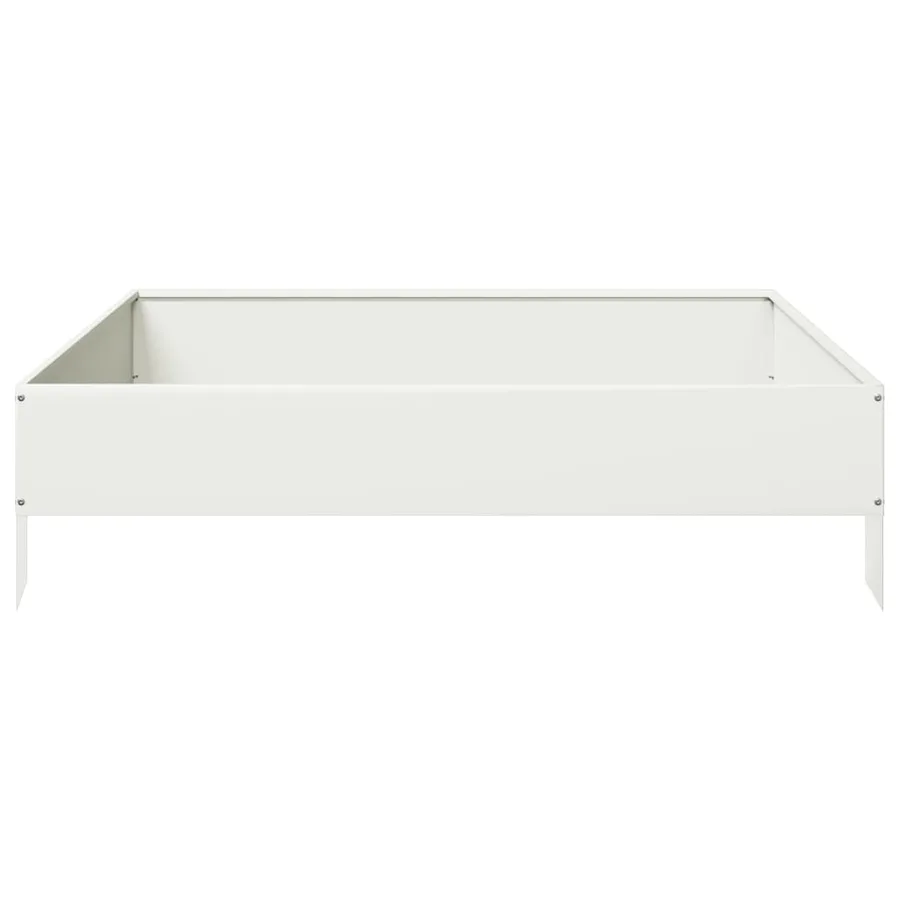 Lit surélevé de jardin blanc 100x100x26 cm acier - 5