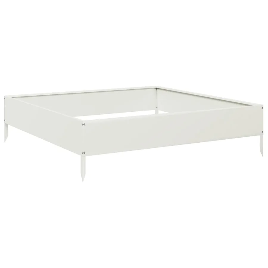 Lit surélevé de jardin blanc 100x100x26 cm acier - 6