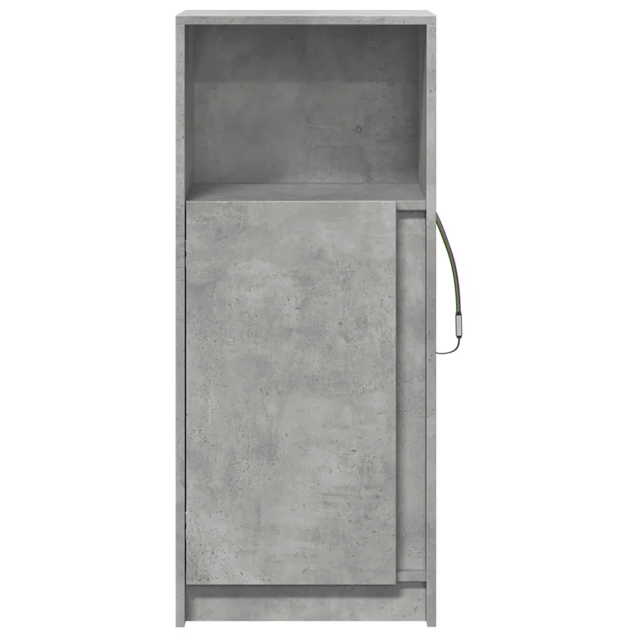 Buffet avec LED gris béton 42,5x34x100 cm bois d'ingénierie - 6