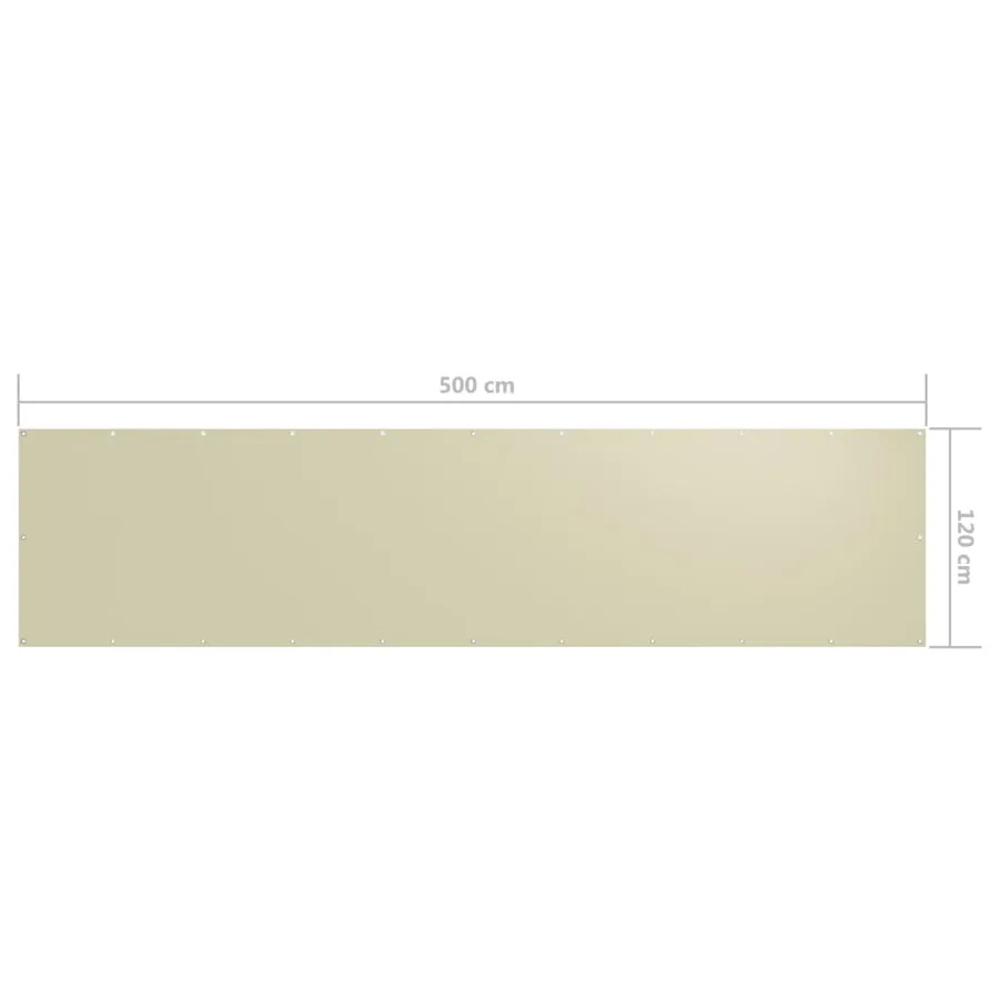Écran de balcon Crème 120x500 cm Tissu Oxford - 5