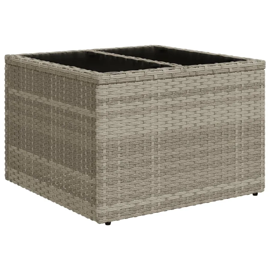 Salon de jardin avec coussins 10 pcs gris clair résine tressée - 6