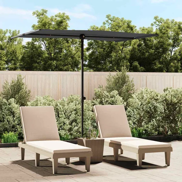 Parasol de jardin avec mât en aluminium 2x1,5 m Anthracite