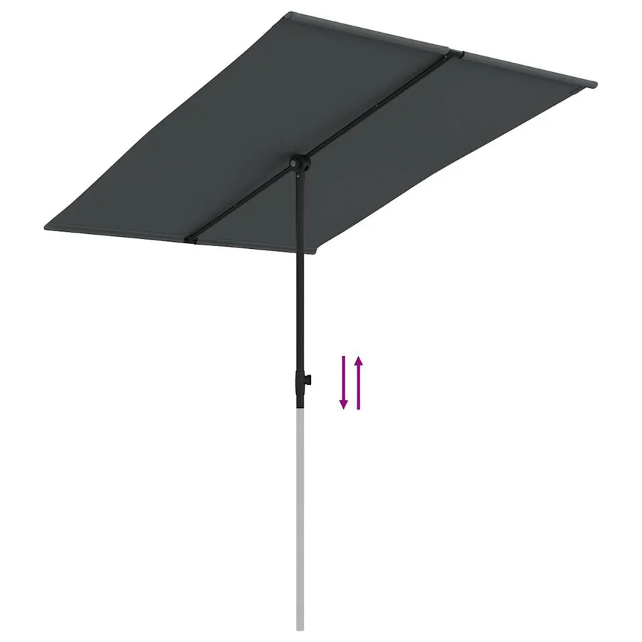 Parasol de jardin avec mât en aluminium 2x1,5 m Anthracite - 7