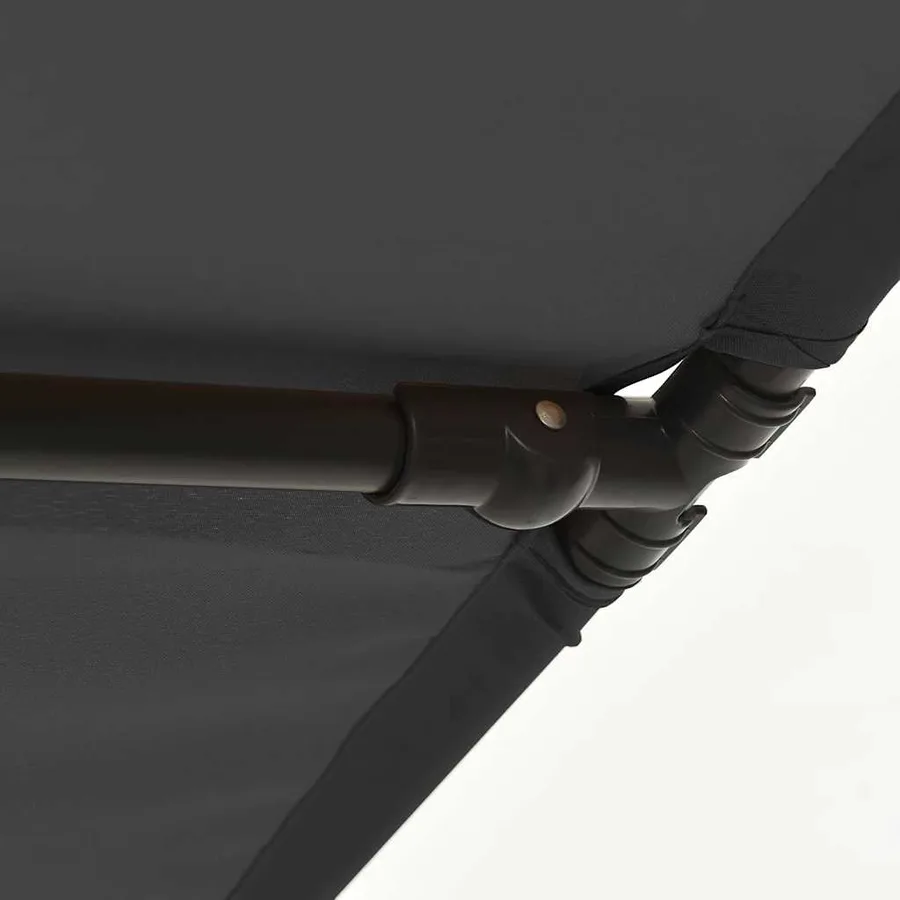 Parasol de jardin avec mât en aluminium 2x1,5 m Anthracite - 9