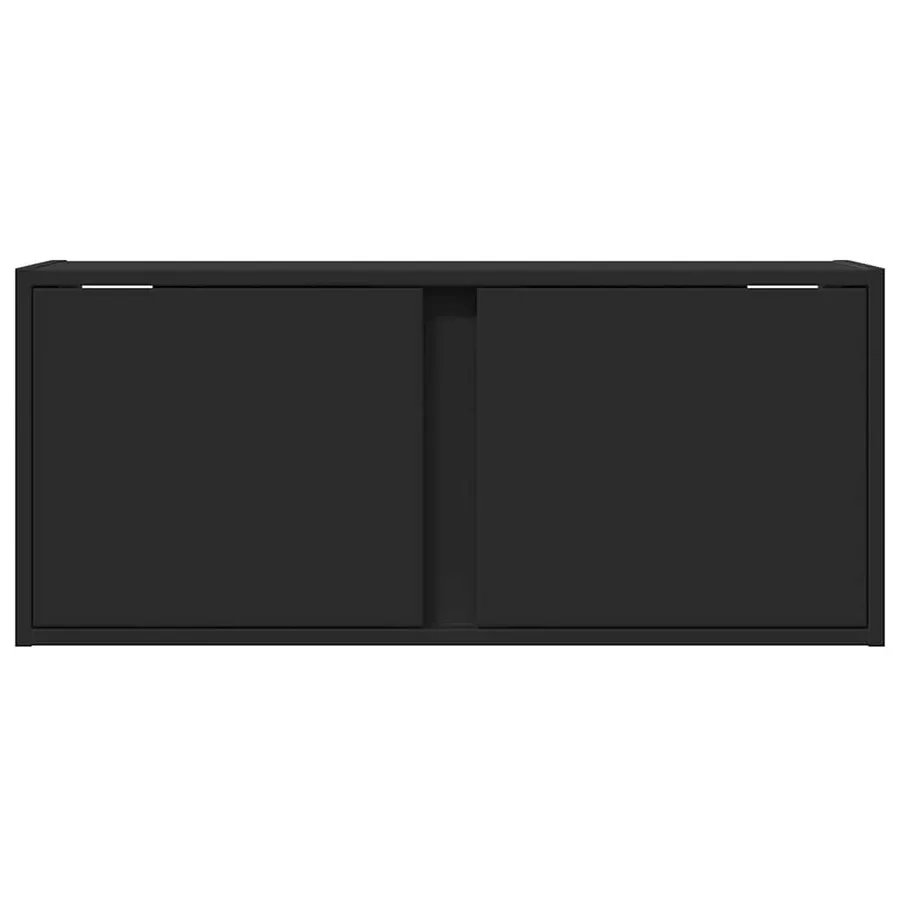 Meuble TV mural avec lumières LED noir 80x31x35 cm - 6