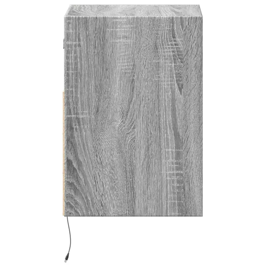Meuble TV mural avec lumières LED sonoma gris 41x31x45 cm - 7