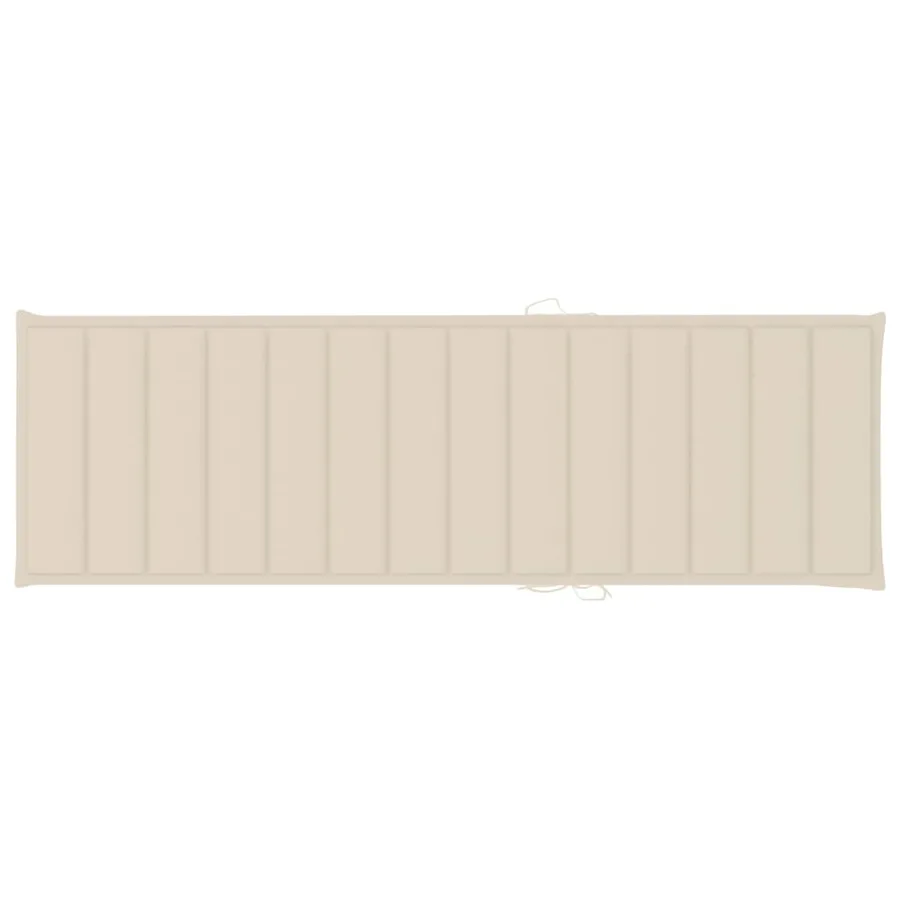 Chaise longue double et coussins crème Bois de pin imprégné - 7