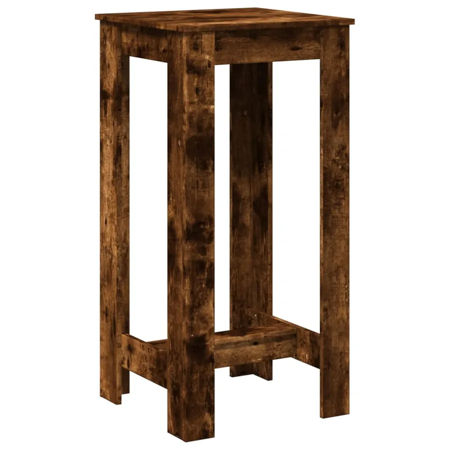 Table de bar chêne fumé 51x50x103,5 cm bois d'ingénierie - 2
