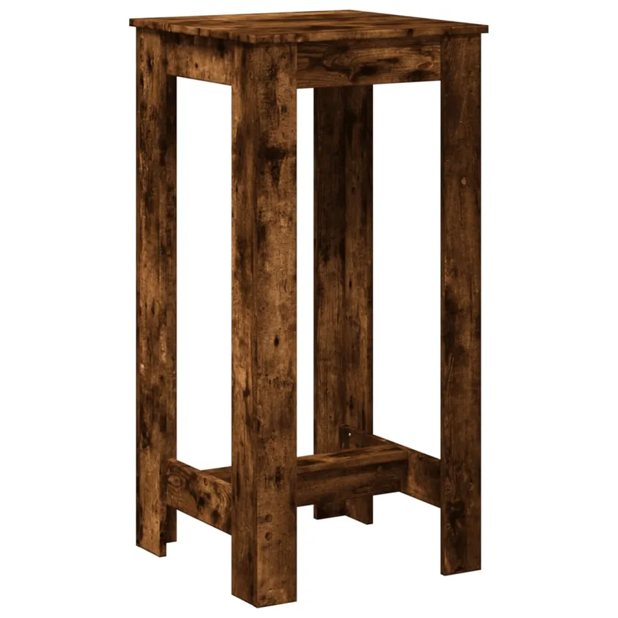 Table de bar chêne fumé 51x50x103,5 cm bois d'ingénierie - 5