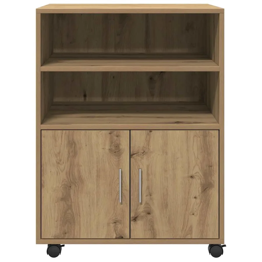 Armoire à roulettes chêne artisanal 60x48x81 cm bois ingénierie - 4