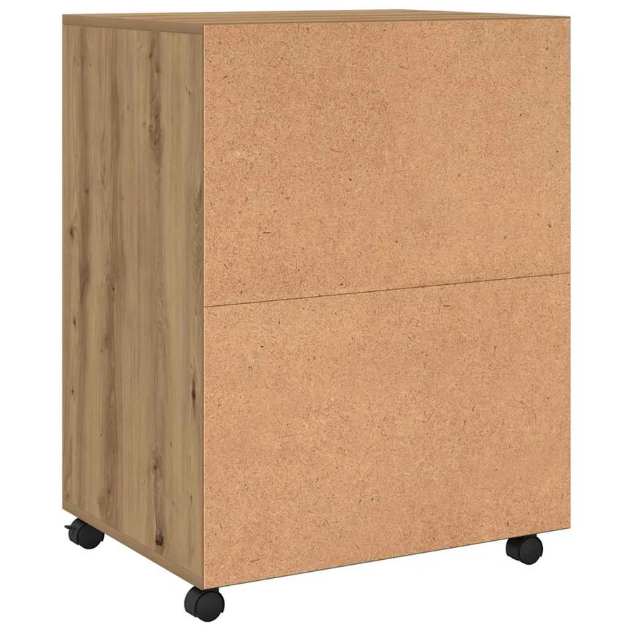 Armoire à roulettes chêne artisanal 60x48x81 cm bois ingénierie - 6
