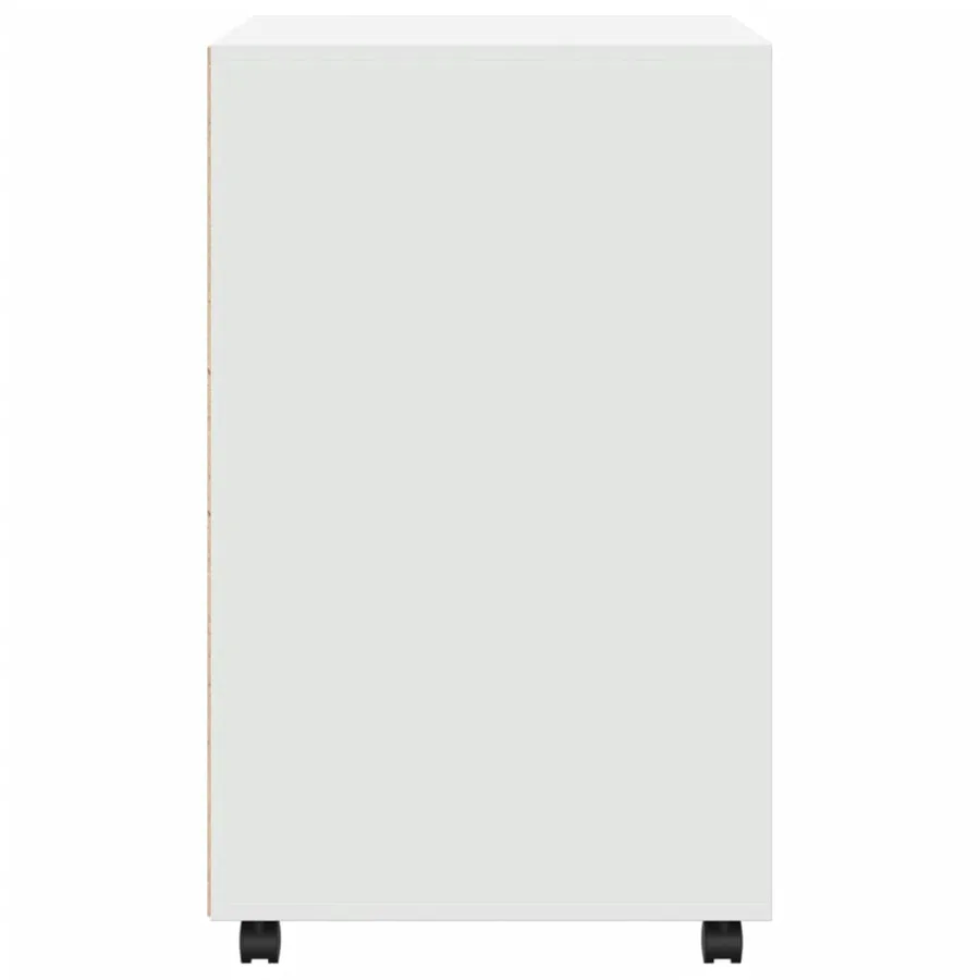 Armoire à roulettes blanc 60x48x81 cm bois d’ingénierie - 5