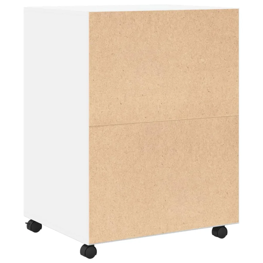 Armoire à roulettes blanc 60x48x81 cm bois d’ingénierie - 6