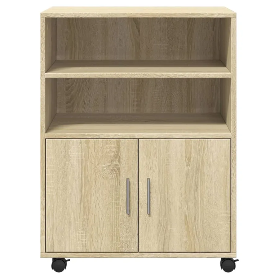 Armoire à roulettes chêne sonoma 60x48x81 cm bois d'ingénierie - 4