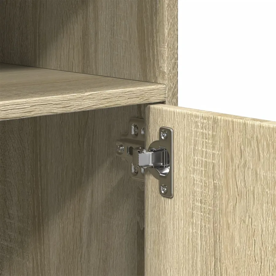 Armoire à roulettes chêne sonoma 60x48x81 cm bois d'ingénierie - 8