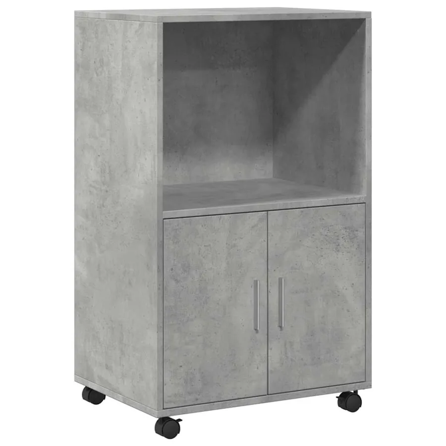 Armoire à roulettes gris béton 55x40x91 cm bois d'ingénierie - 2