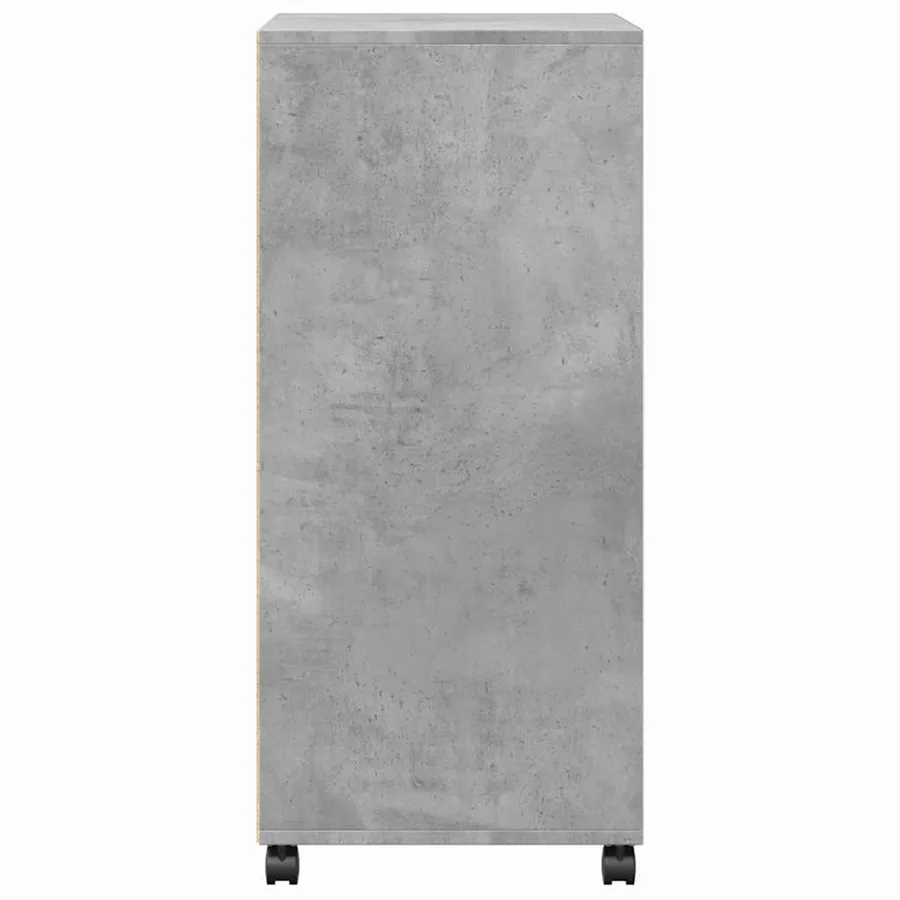Armoire à roulettes gris béton 55x40x91 cm bois d'ingénierie - 5