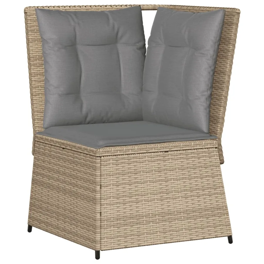 Salon de jardin avec coussins 6 pcs beige résine tressée - 6