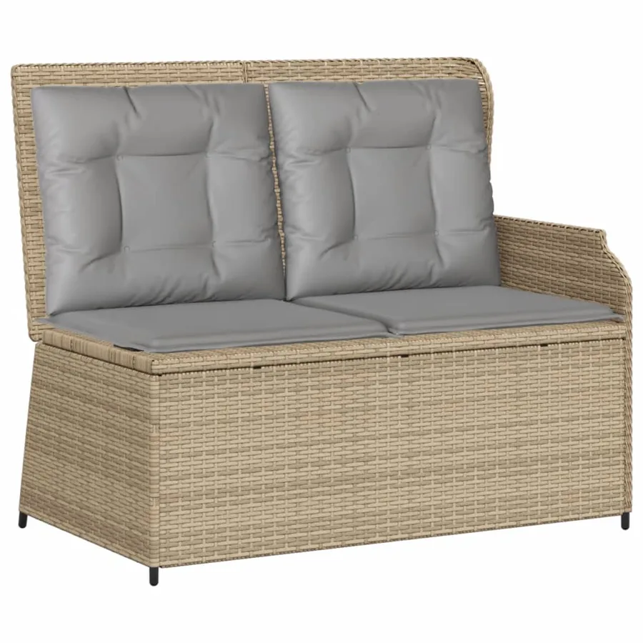 Salon de jardin avec coussins 6 pcs beige résine tressée - 4