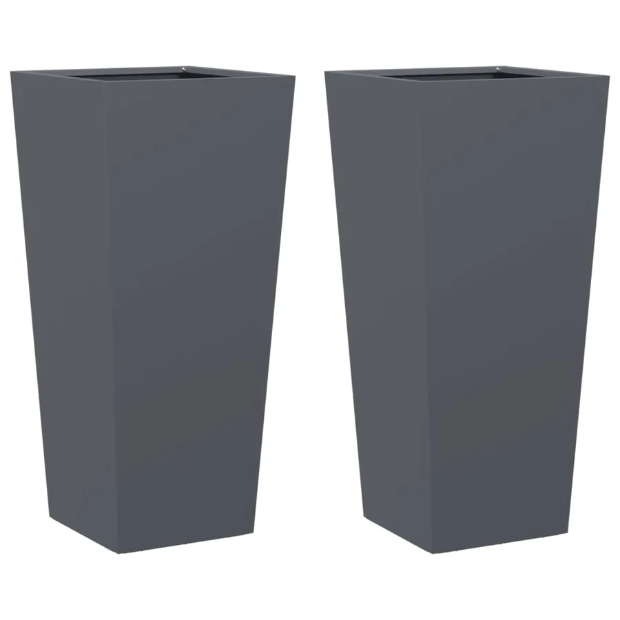 Jardinières 2 pcs anthracite 35x35x75 cm acier - 2