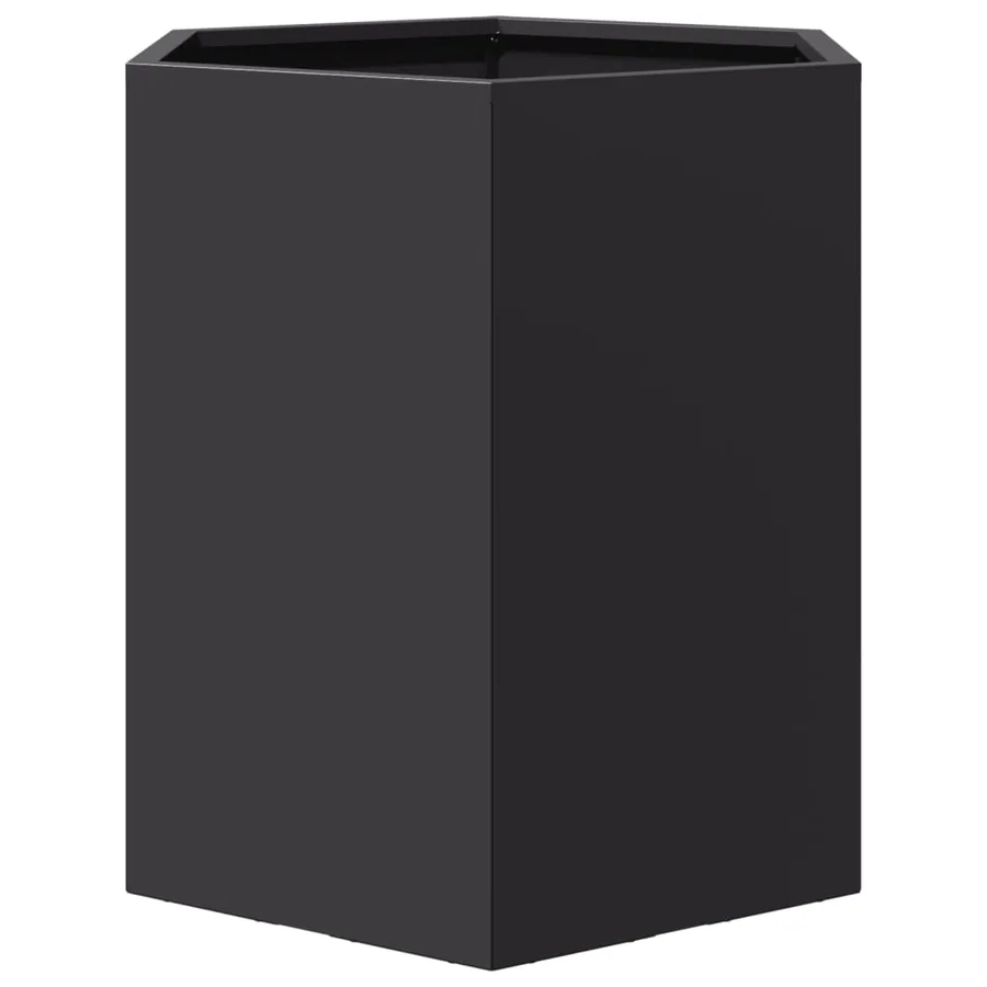 Jardinières 2 pcs noir hexagone 46x40x45 cm acier - 6