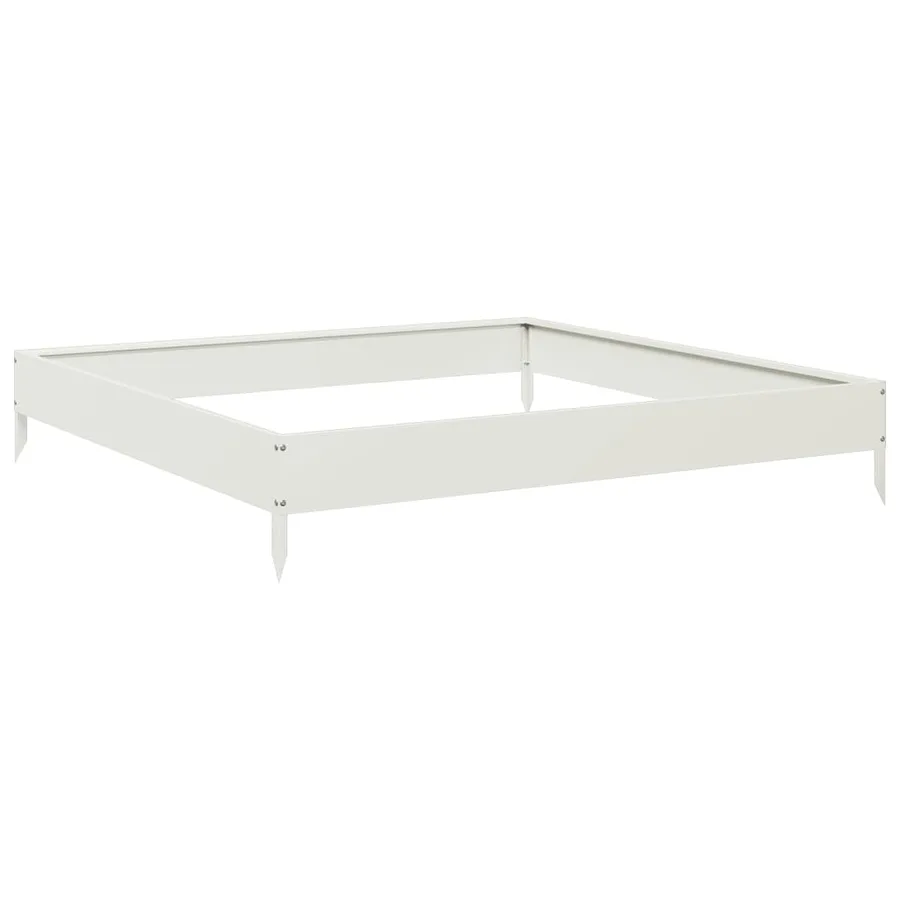 Lit surélevé de jardin blanc 100x100x18,5 cm acier - 2