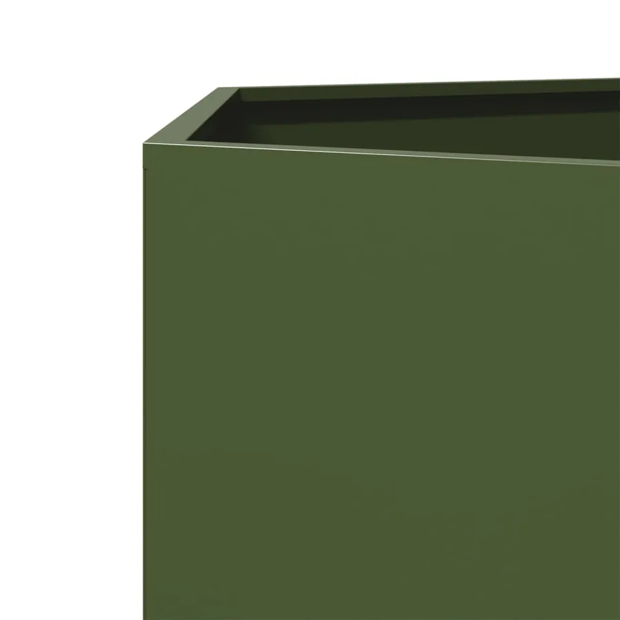 Jardinière vert olive hexagone 46x40x45 cm acier - 7