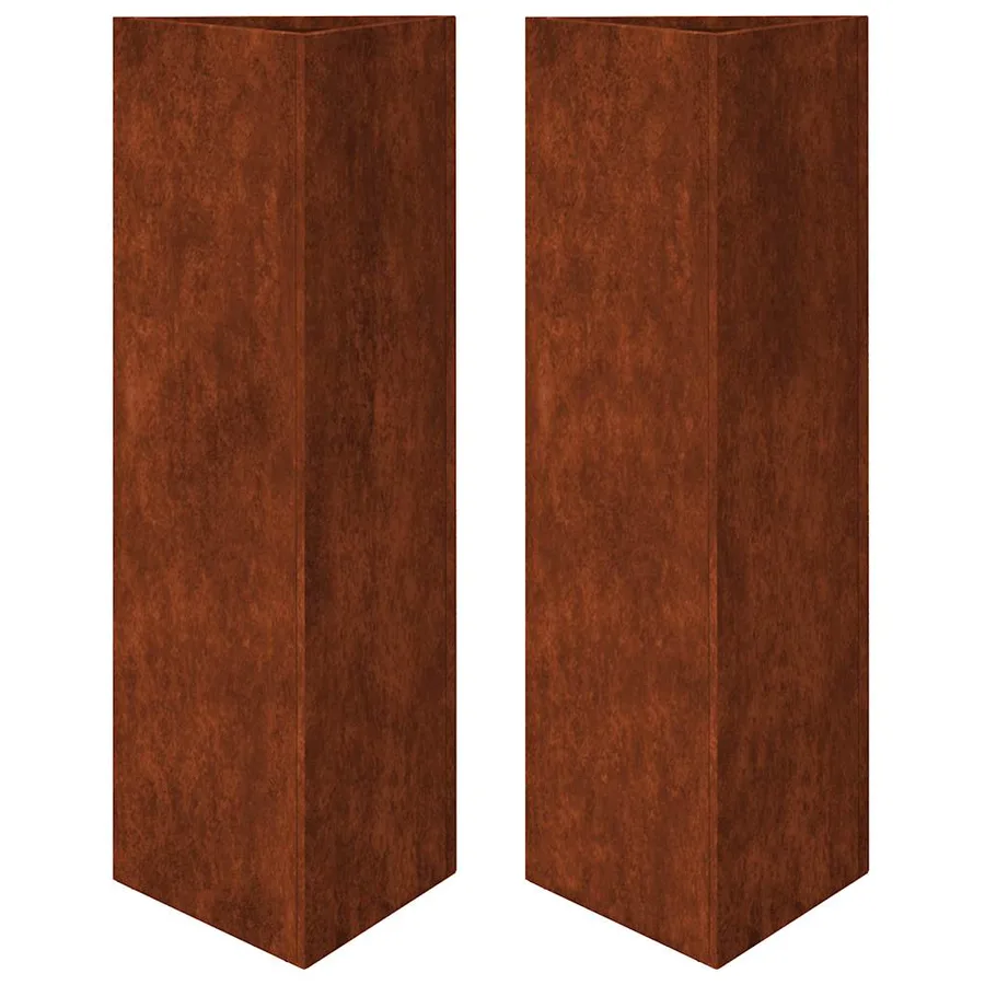 Jardinières 2 pcs triangulaire acier résistant aux intempéries - 2