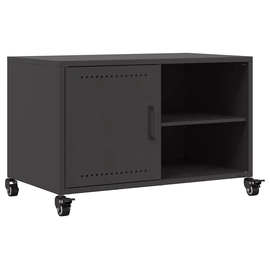 Meuble TV noir 68x39x43,5 cm acier - 2