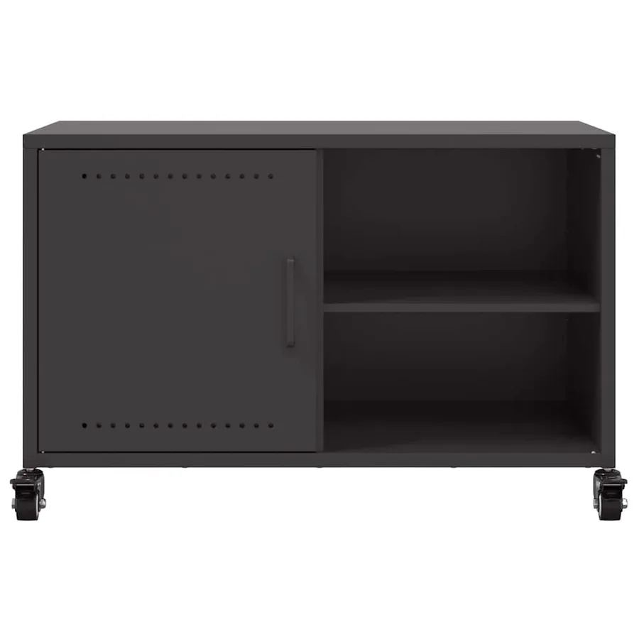 Meuble TV noir 68x39x43,5 cm acier - 6