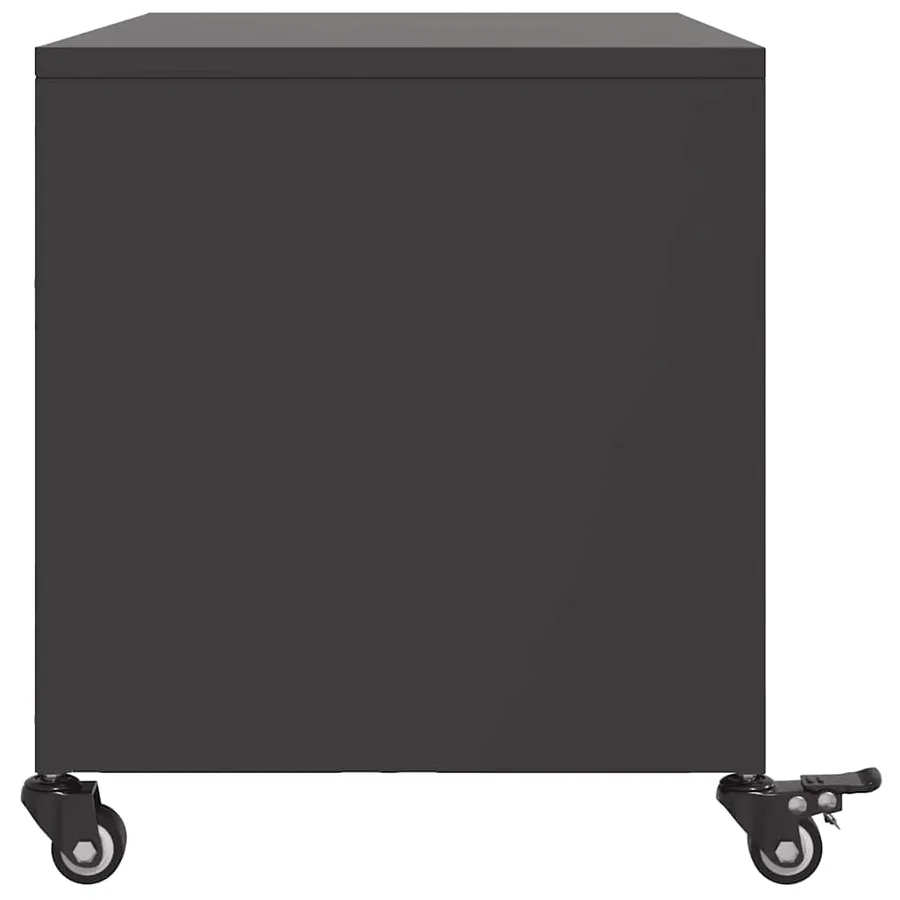 Meuble TV noir 68x39x43,5 cm acier - 7