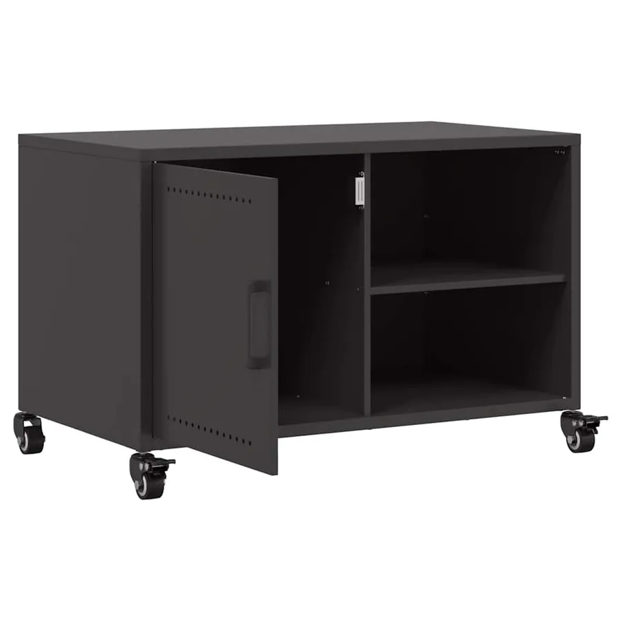 Meuble TV noir 68x39x43,5 cm acier - 9