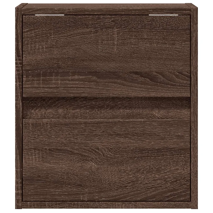 Table de chevet murale avec lumières LED chêne marron - 6