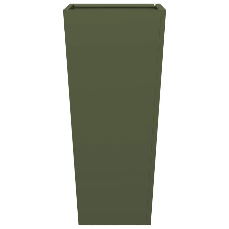 Jardinières 2 pcs vert olive 35x35x75 cm acier - 6