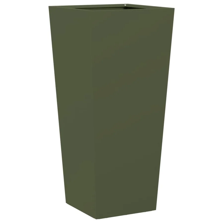 Jardinières 2 pcs vert olive 35x35x75 cm acier - 8