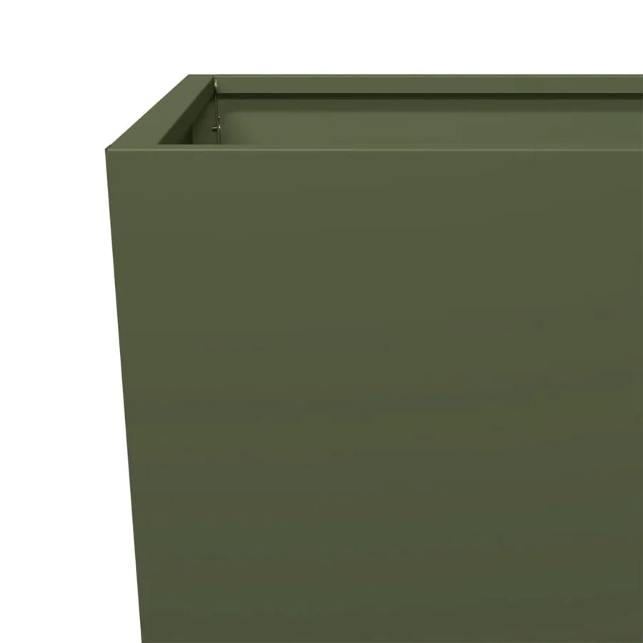 Jardinières 2 pcs vert olive 35x35x75 cm acier - 9