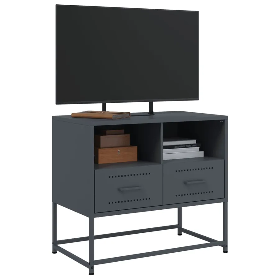 Meuble TV anthracite 68x39x60,5 cm acier - 5