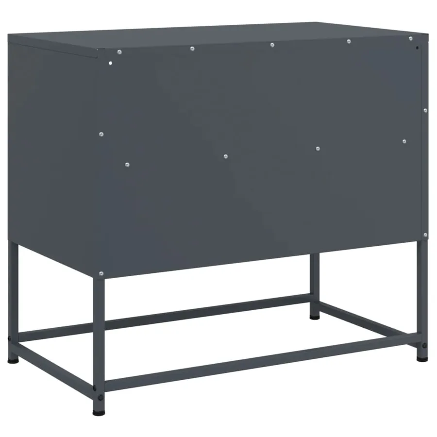 Meuble TV anthracite 68x39x60,5 cm acier - 8