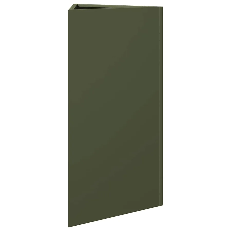 Jardinière vert olive triangulaire 40x34,5x75 cm acier - 4