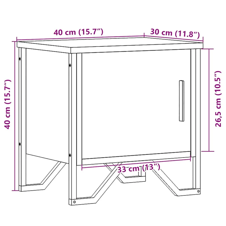 Tables de chevet 2 pcs Noir 40 x 30 x 40 cm Aggloméré - 11