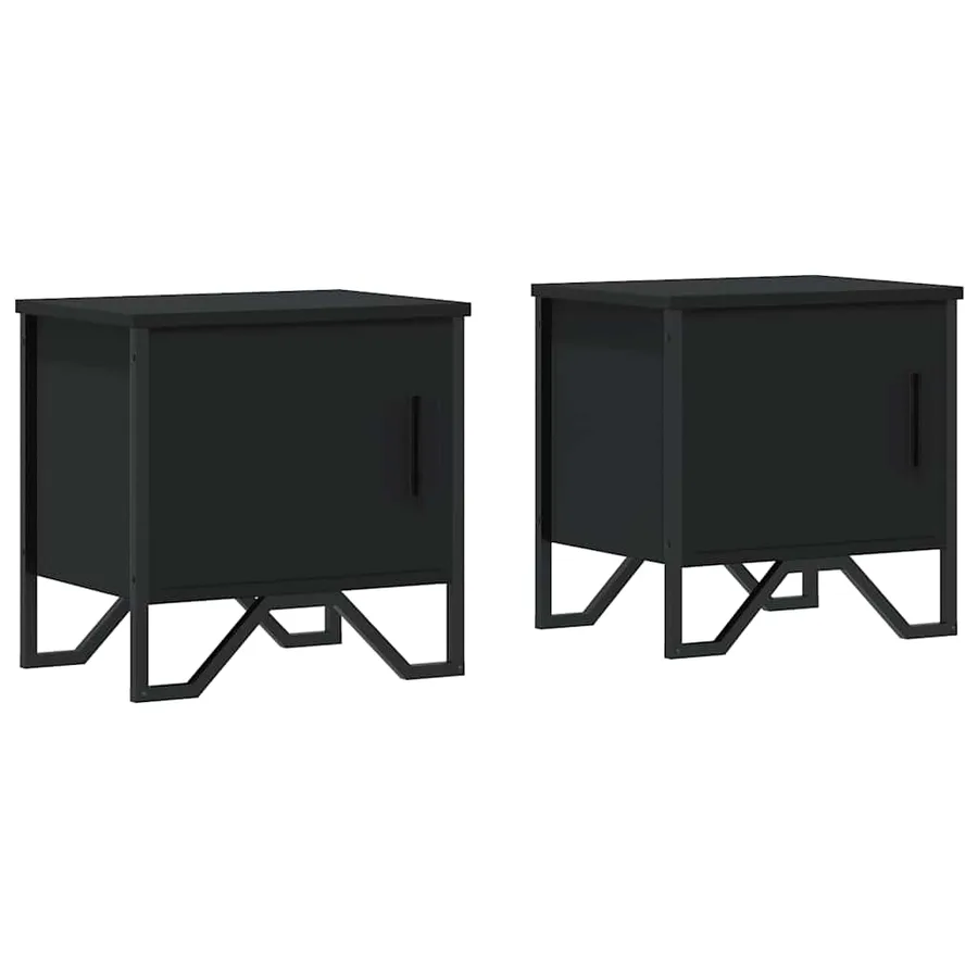 Tables de chevet 2 pcs Noir 40 x 30 x 40 cm Aggloméré - 2