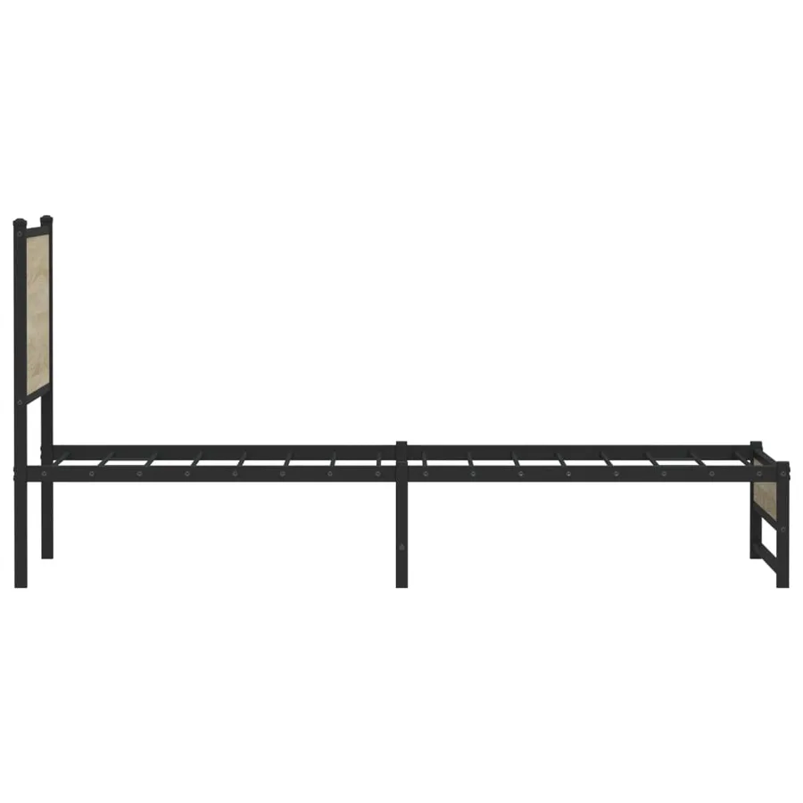 Cadre de lit en métal sans matelas chêne sonoma 75x190 cm - 6