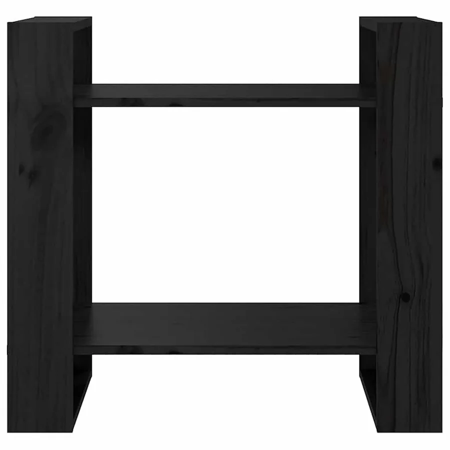 Bibliothèque/Séparateur de pièce Noir 60x35x57 cm Pin massif - 3