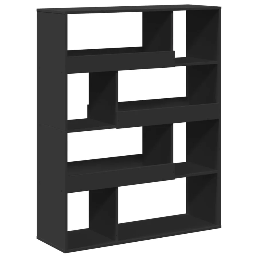 Cloison de séparation noir 100x33x125,5 cm bois d'ingénierie - 6