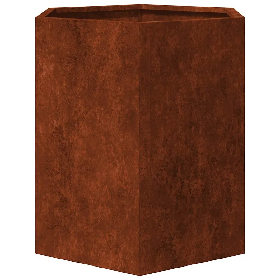 Jardinières 2 pcs hexagone 46x40x45 cm acier patinable - 10