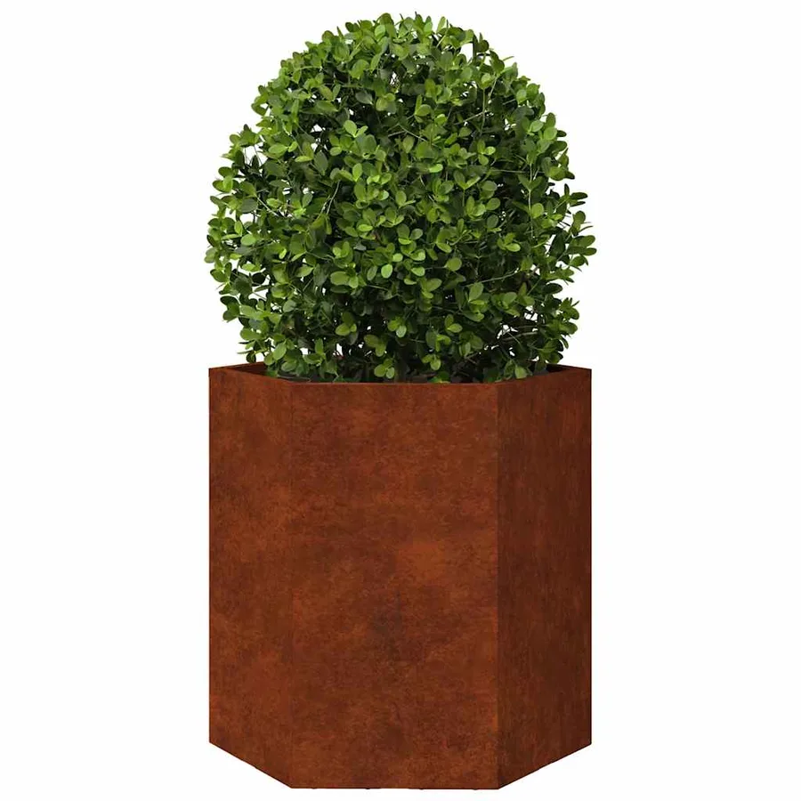 Jardinières 2 pcs hexagone 46x40x45 cm acier patinable - 6