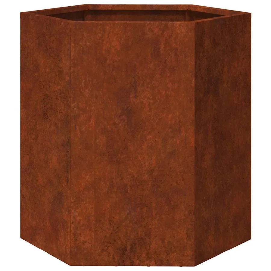Jardinières 2 pcs hexagone 46x40x45 cm acier patinable - 8