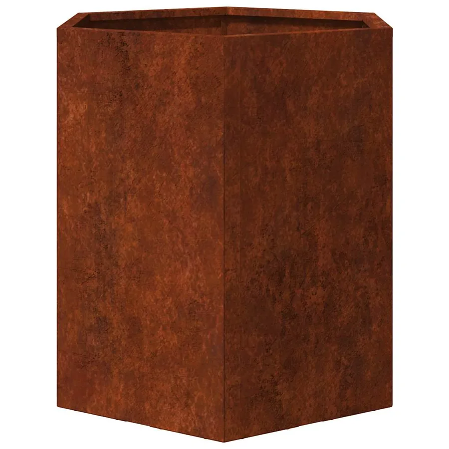 Jardinières 2 pcs hexagone 46x40x45 cm acier patinable - 9