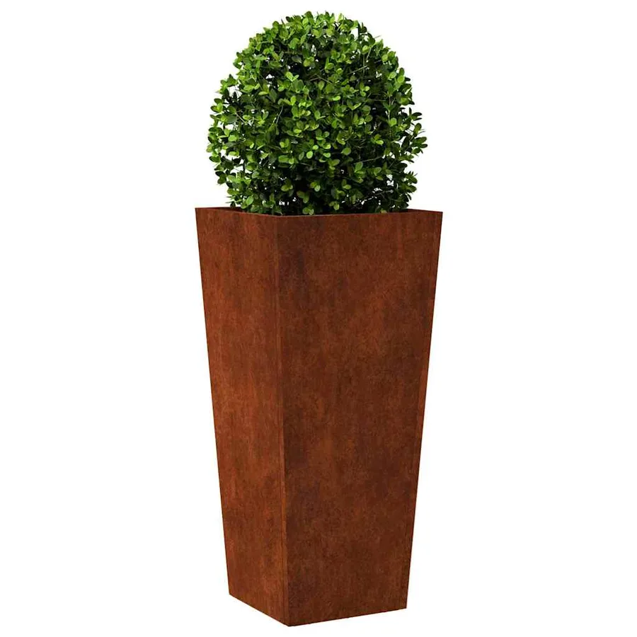 Jardinières 2 pcs 35x35x75 cm acier résistant aux intempéries - 4