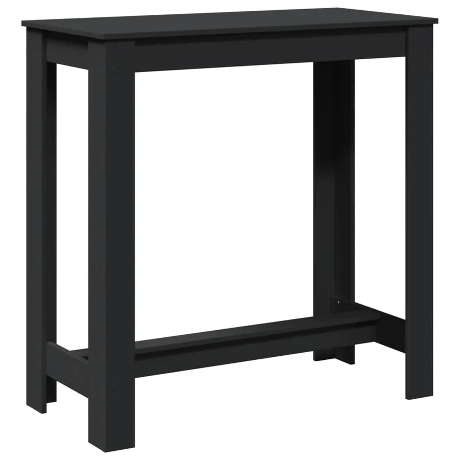 Table de bar noir 102x50x103,5 cm bois d'ingénierie - 2